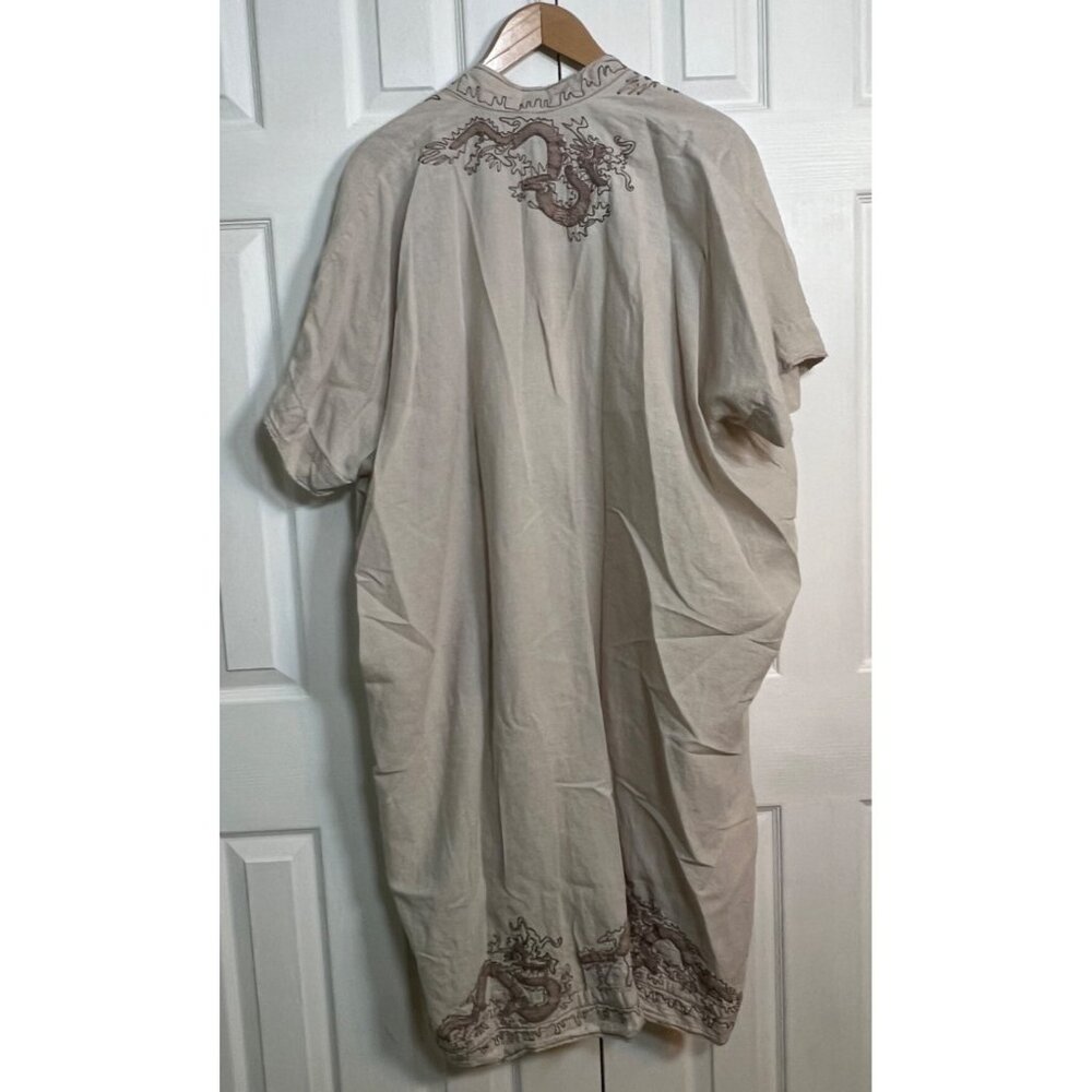 New With Tag Magnolia Pearl European Linen Dragon Embroidered Dashi Kimono - Picture 4 of 11
